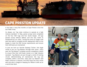 Cape Preston Update
